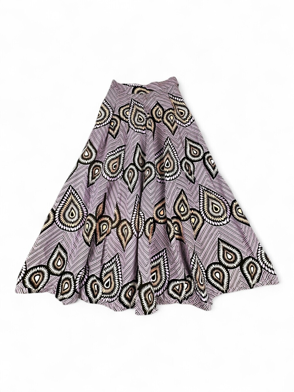 Francis + Benedict Purple African Print A-Line Maxi Skirt S